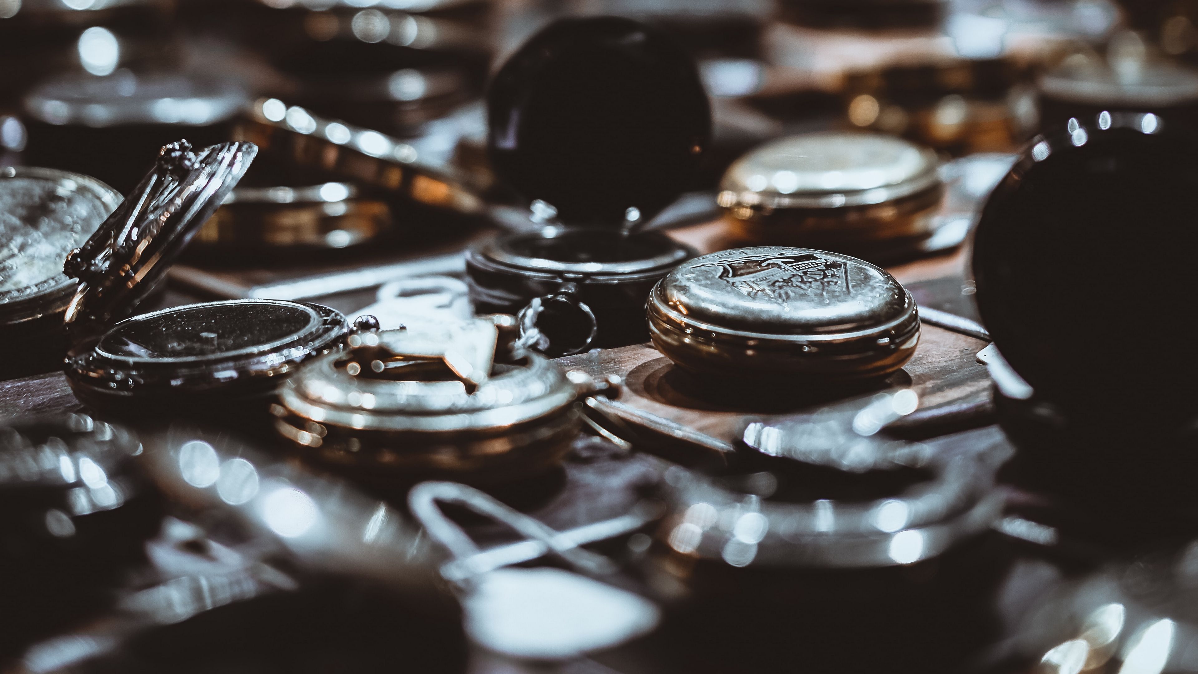 3840x2160 Wallpaper pocket watch, vintage, accessory