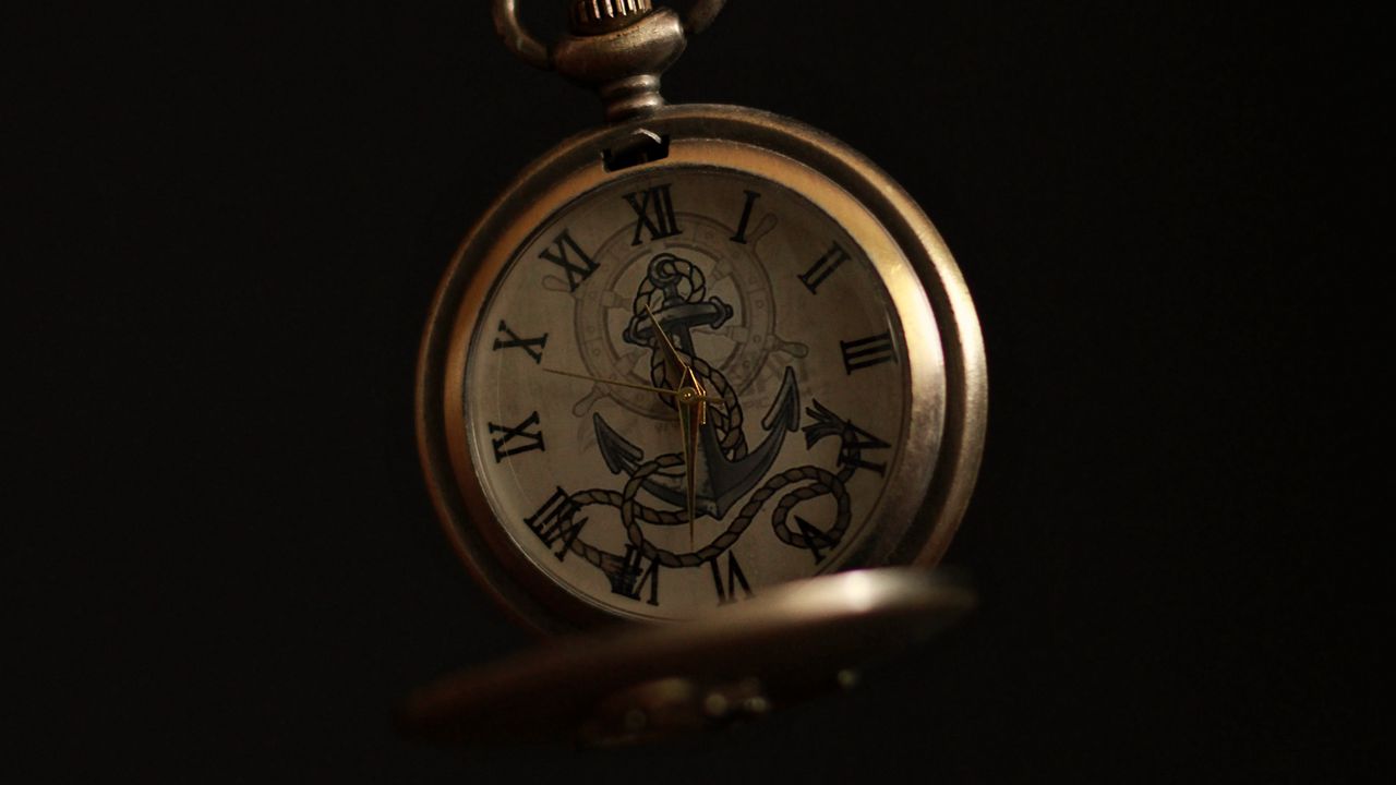 Wallpaper pocket watch, watch, antique, anchor