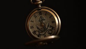 Preview wallpaper pocket watch, watch, antique, anchor