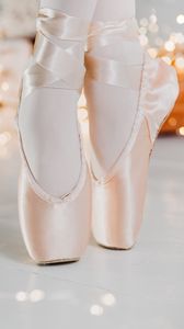 Preview wallpaper pointe shoes, ballet, dance, legs, ribbons