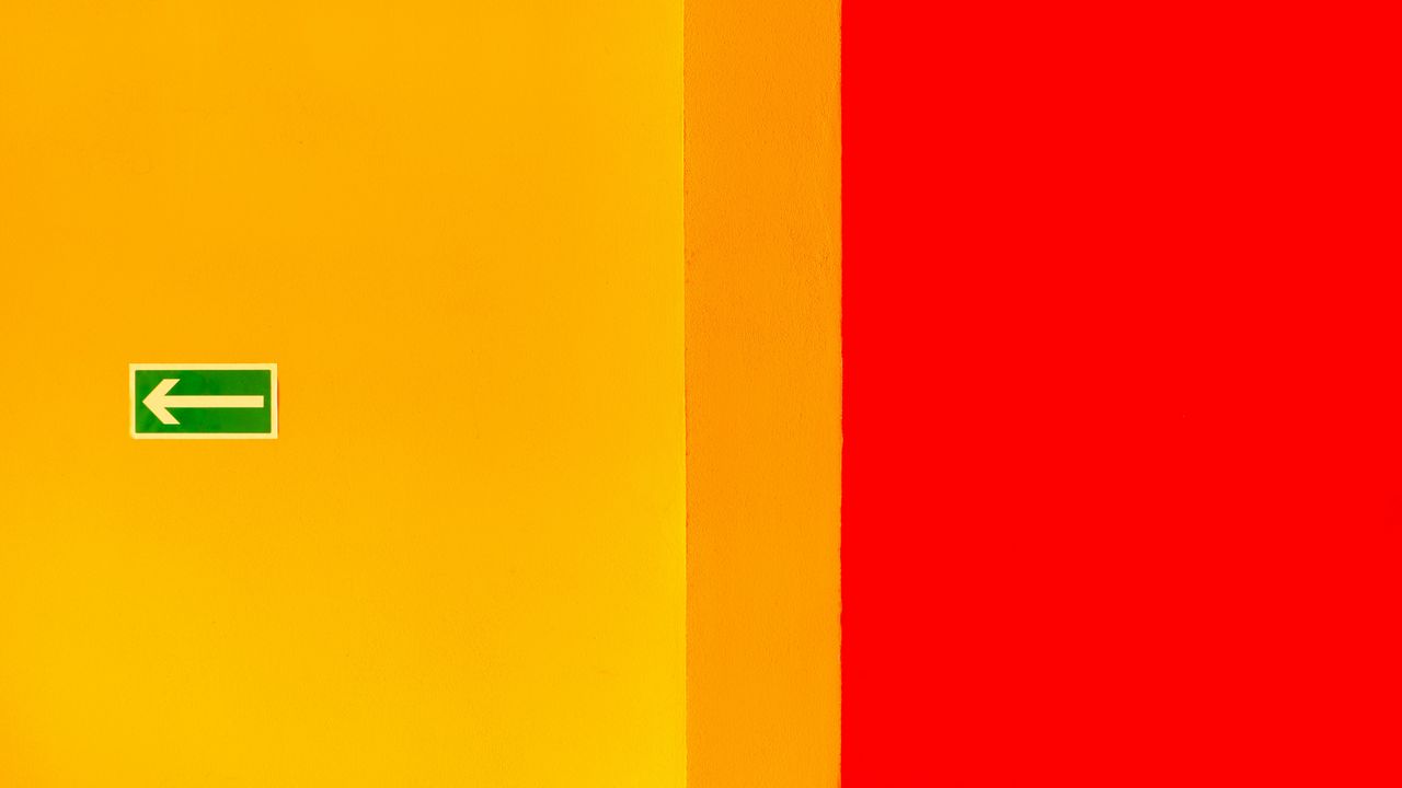 Wallpaper pointer, arrow, minimalism, yellow, red