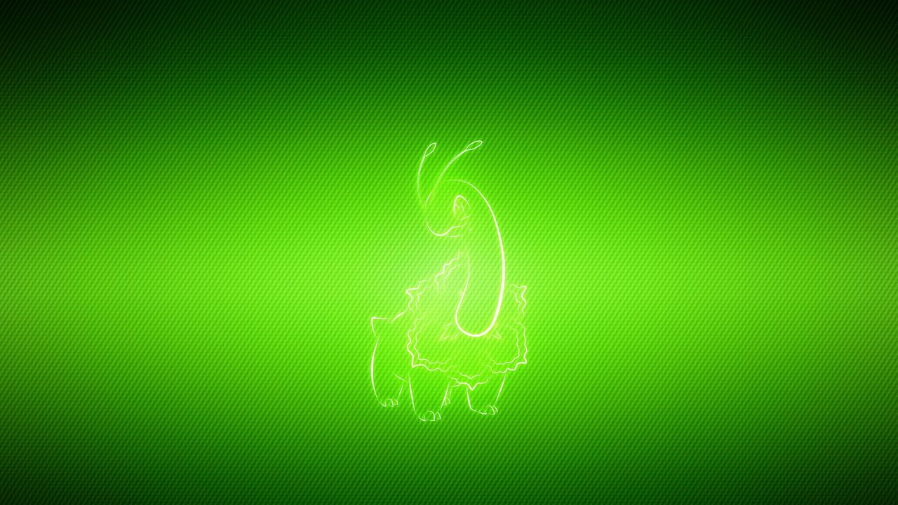 Wallpaper pokemon, green background, meganium