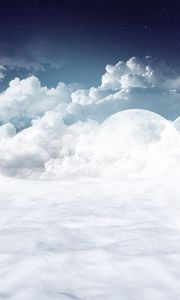 Preview wallpaper polar bear, clouds, snow