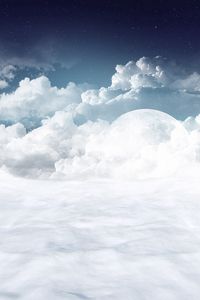 Preview wallpaper polar bear, clouds, snow