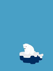 Preview wallpaper polar bear, ice, minimalism