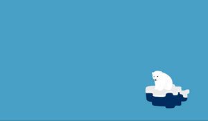 Preview wallpaper polar bear, ice, minimalism