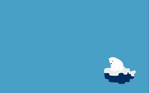 Preview wallpaper polar bear, ice, minimalism