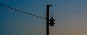 Preview wallpaper pole, wires, night, moon, dark