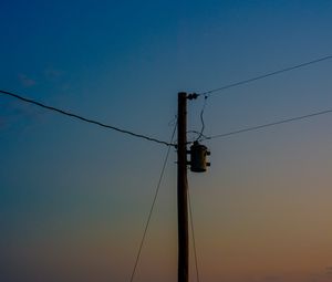 Preview wallpaper pole, wires, night, moon, dark