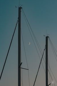 Preview wallpaper poles, wires, sky, moon, dark