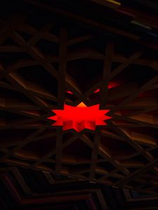 Preview wallpaper polygon, design, red, dark