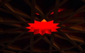 Preview wallpaper polygon, design, red, dark