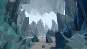 Preview wallpaper polygon, low poly, art, mountains, sand