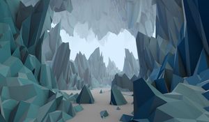 Preview wallpaper polygon, low poly, art, mountains, sand