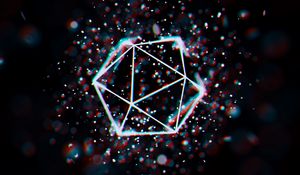 Preview wallpaper polygon, mesh, glare, geometric, space