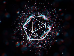 Preview wallpaper polygon, mesh, glare, geometric, space