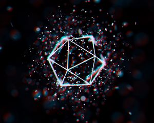 Preview wallpaper polygon, mesh, glare, geometric, space