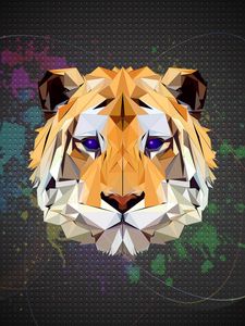 Preview wallpaper polygon, tiger, art, graphics