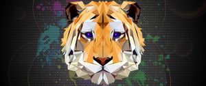 Preview wallpaper polygon, tiger, art, graphics