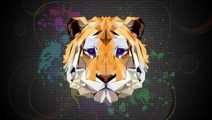 Preview wallpaper polygon, tiger, art, graphics