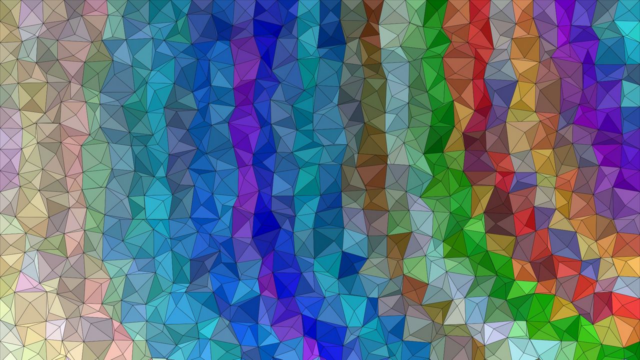 Wallpaper polygon, triangles, colorful, convex, volume