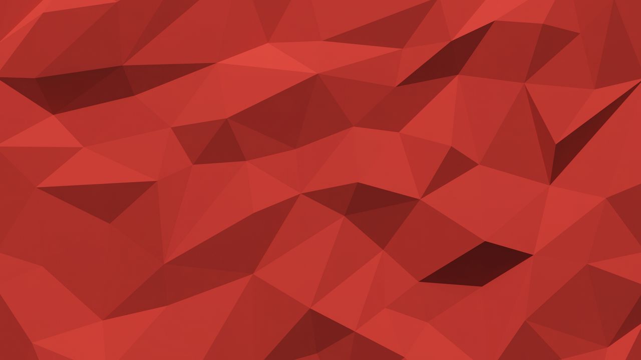 Wallpaper polygon, triangles, geometry, fragments, red