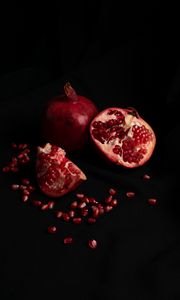 Preview wallpaper pomegranate, fruit, dark, black