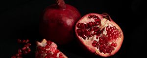 Preview wallpaper pomegranate, fruit, dark, black