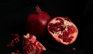 Preview wallpaper pomegranate, fruit, dark, black