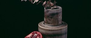 Preview wallpaper pomegranate, fruit, plant, pot, decorative