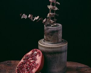 Preview wallpaper pomegranate, fruit, plant, pot, decorative