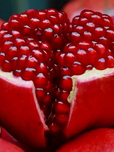 Preview wallpaper pomegranate, fruit, slice