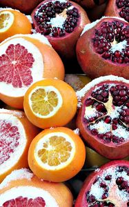 Preview wallpaper pomegranate, grapefruit, oranges, fruit