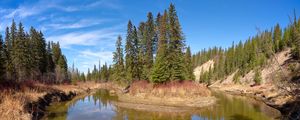 Preview wallpaper pond, island, trees, landscape