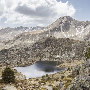 Preview wallpaper pond, mountain, relief, landscape