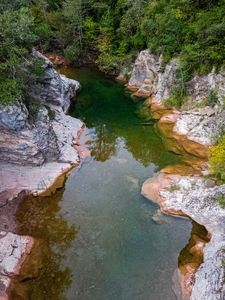 Preview wallpaper pond, rocks, stones, trees, landscape