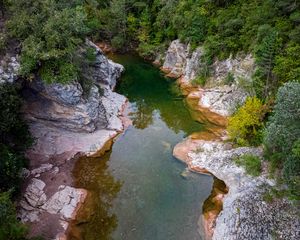 Preview wallpaper pond, rocks, stones, trees, landscape