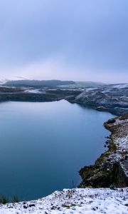 Preview wallpaper pond, shore, winter, nature