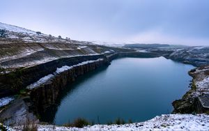 Preview wallpaper pond, shore, winter, nature