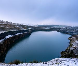 Preview wallpaper pond, shore, winter, nature