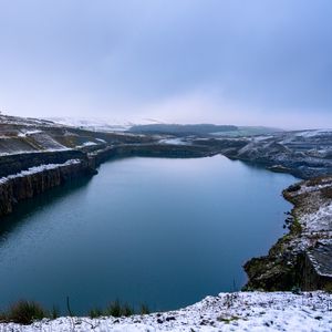 Preview wallpaper pond, shore, winter, nature