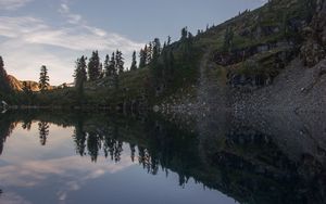 Preview wallpaper pond, trees, reflection, stones, nature