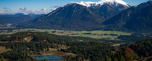 Preview wallpaper pond, valley, trees, mountain, nature