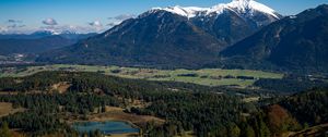 Preview wallpaper pond, valley, trees, mountain, nature