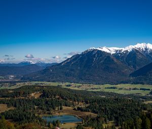 Preview wallpaper pond, valley, trees, mountain, nature