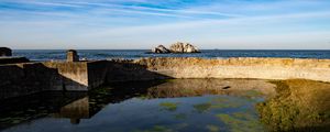 Preview wallpaper pond, water, concrete, sea, rocks