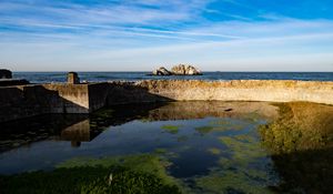 Preview wallpaper pond, water, concrete, sea, rocks