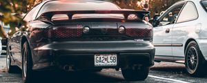 Preview wallpaper pontiac, car, rear view, spoiler