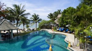 Preview wallpaper pool, palm trees, resort, design, country house, rest, tropics