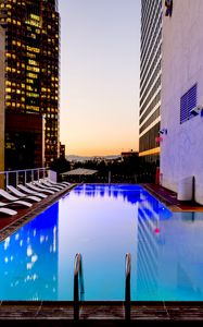 Preview wallpaper pool, skyscraper, hotel, luxury, los angeles, california